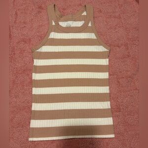 Striped Tan and white Women's Tank Top